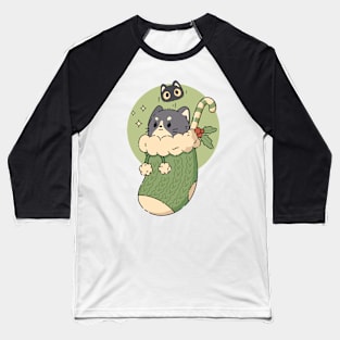 Tuxedo and Kitten Christmas | Green Baseball T-Shirt